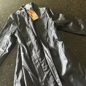 90’s faux leather trench-coat